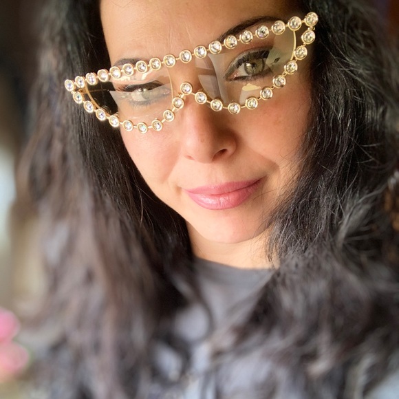 Auth.GUCCI HOLLYWOOD 60 Crystals cat Optical glasses - Picture 2 of 13